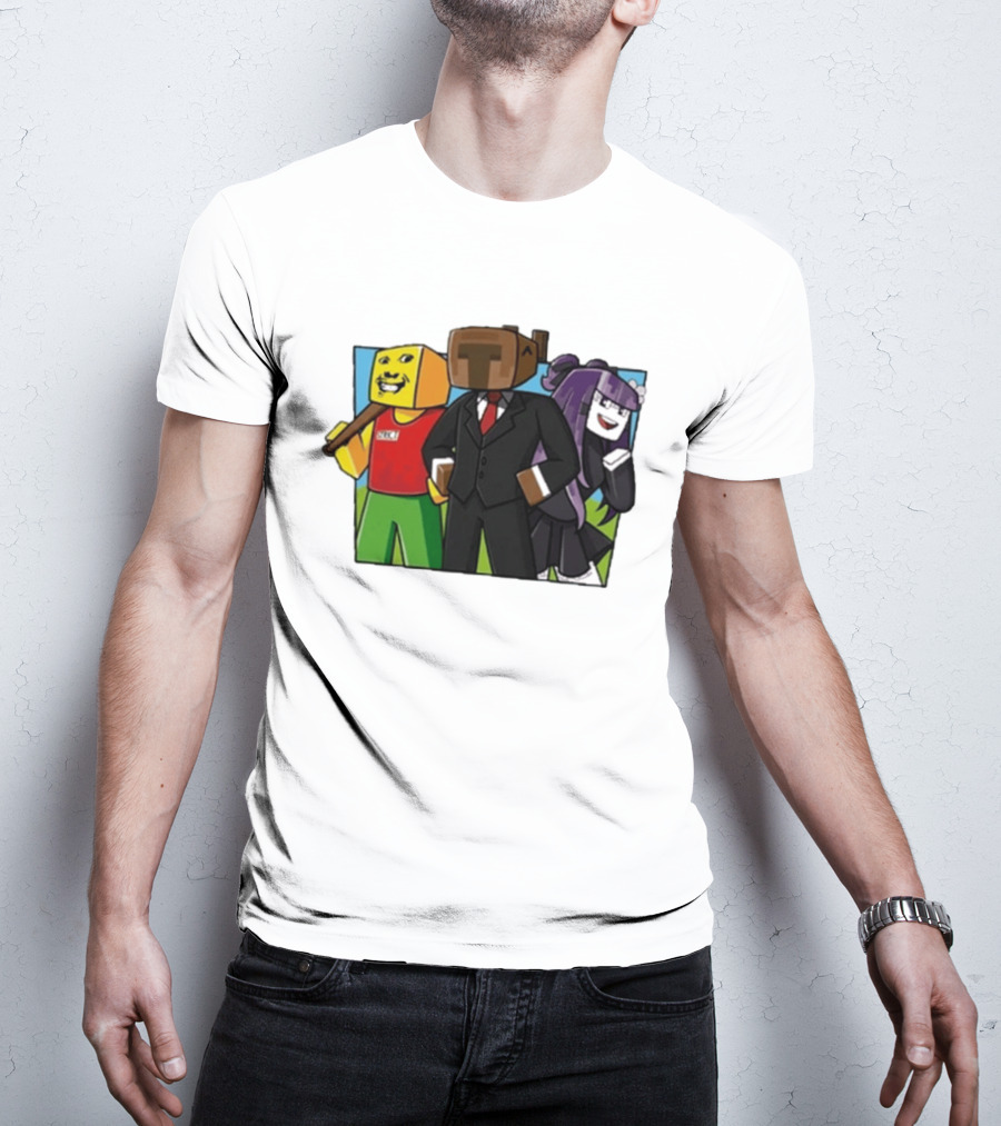 Tricou SKY PRIETENII Minecraft Inspired Characters Block T-Shirt