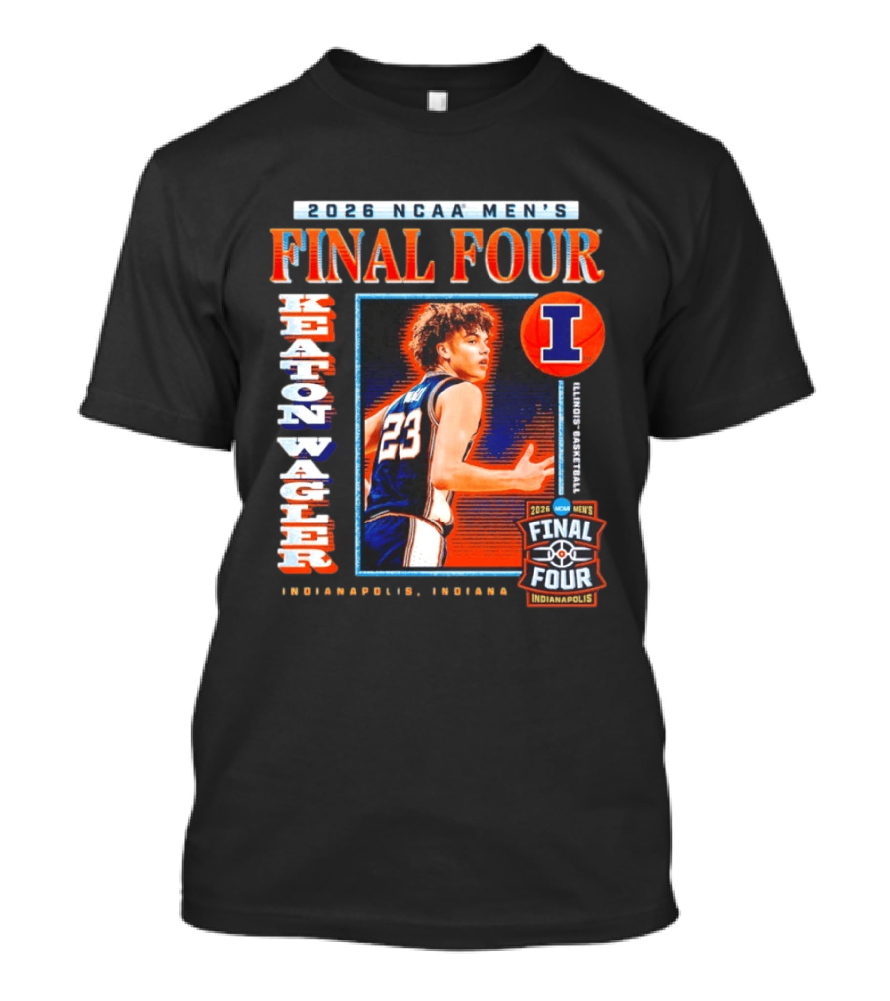 2026 NCAA Men's Final Four Keaton Wagler Illinois Fighting Illini Indianapolis Indiana T-Shirt