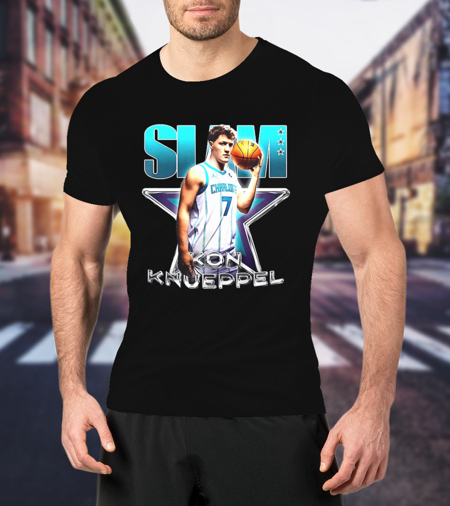 Kon Knueppel Charlotte Hornets Basketball Slam T-Shirt