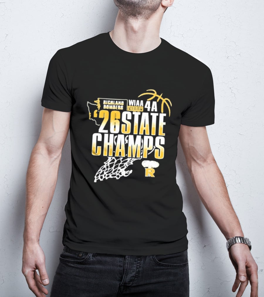 Richland Bomber Basketball 2026 WIAA 4A State Champs T-Shirt