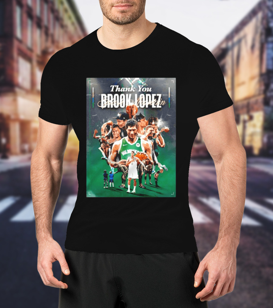 Thank You Brook Lopez Milwaukee Bucks Splash Mountain T-Shirt