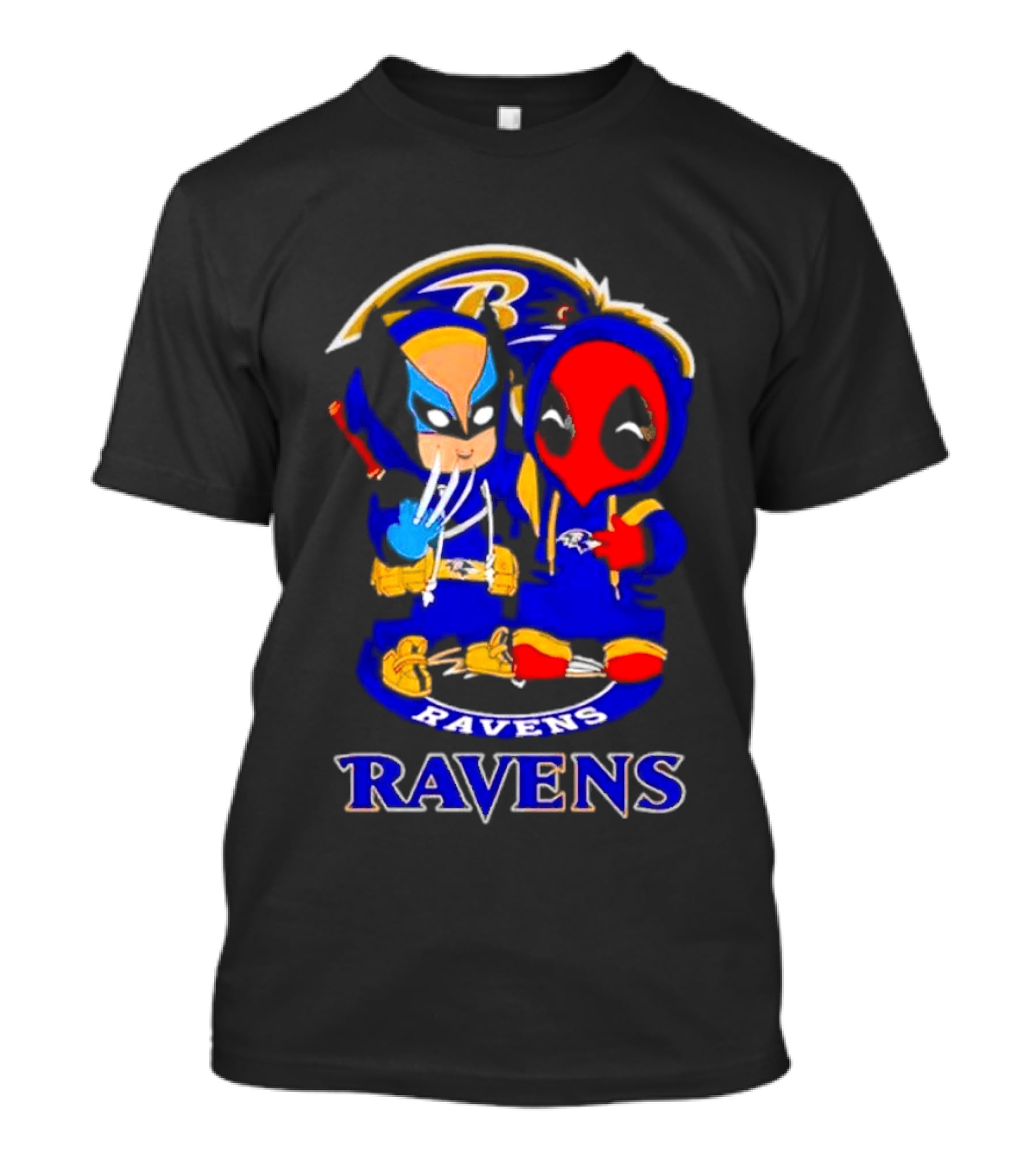 Baltimore Ravens Marvel Wolverine Deadpool True Friends Fan Gear T-Shirt