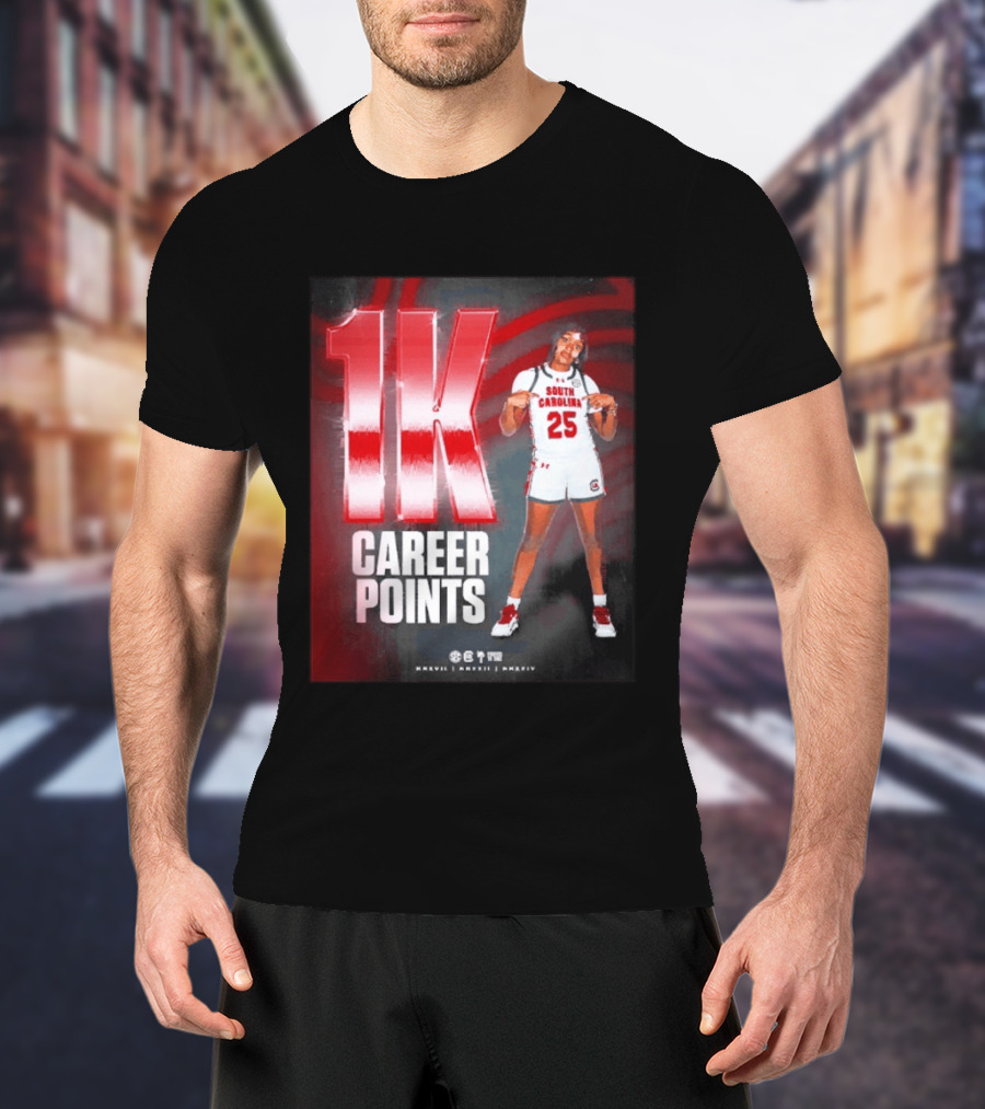 South Carolina Gamecocks Raven Johnson 1K Career Points T-Shirt