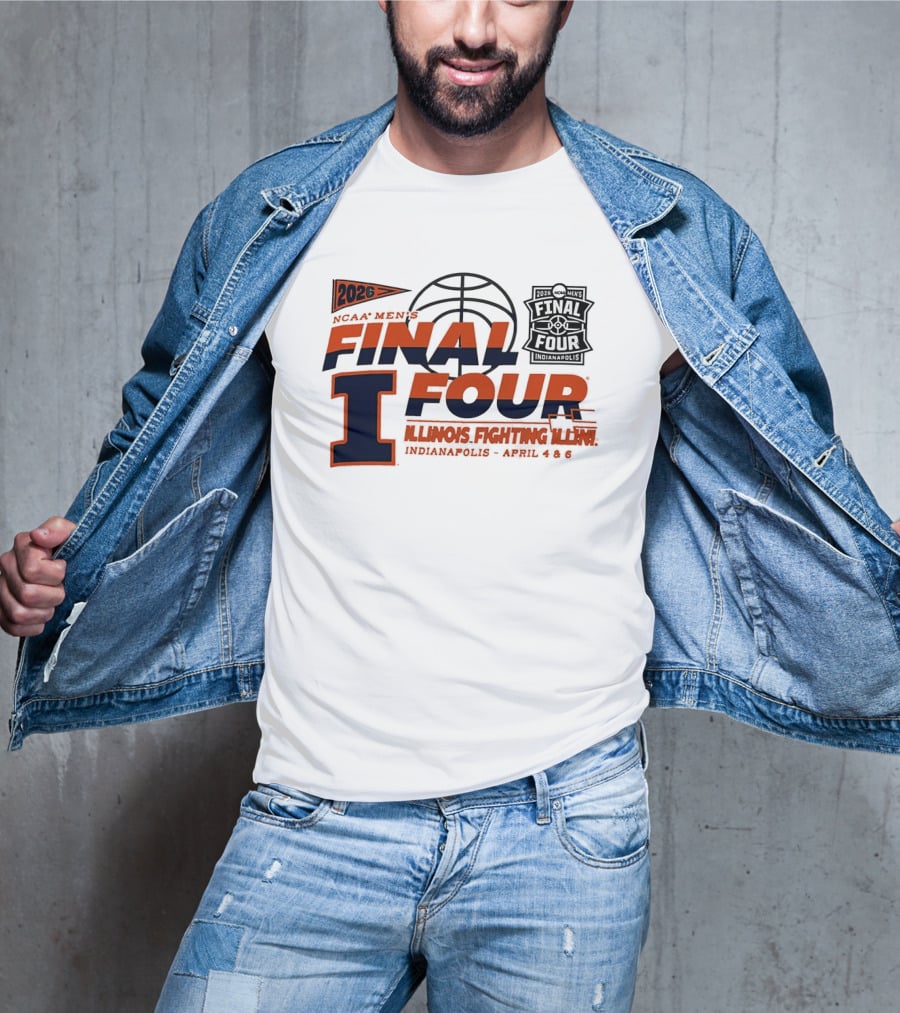 2026 NCAA Men's Final Four Illinois Fighting Illini Indianapolis April 4 & 6 T-Shirt