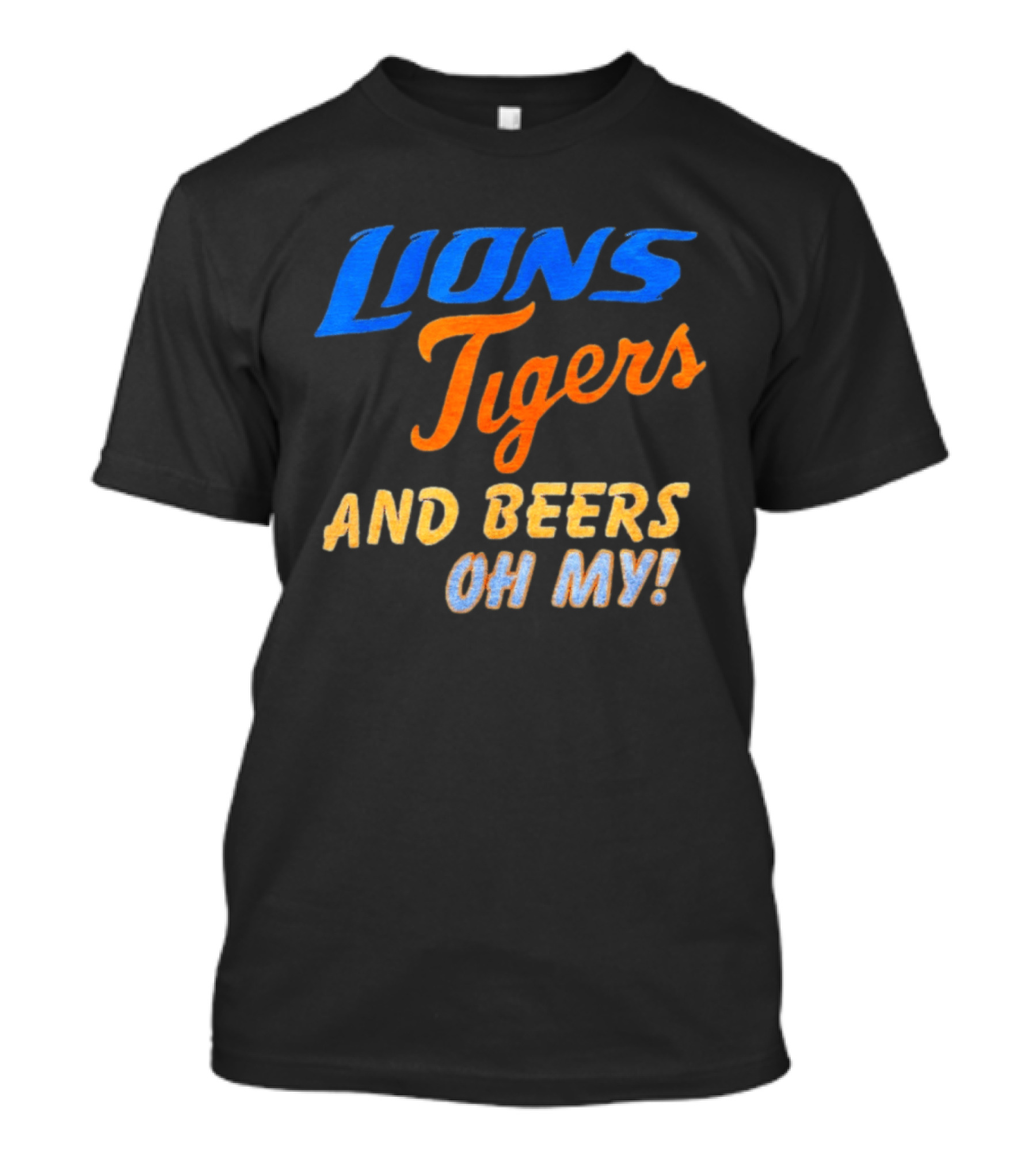 Lions Tigers And Beers Oh My Halloween Sports Fan T-Shirt