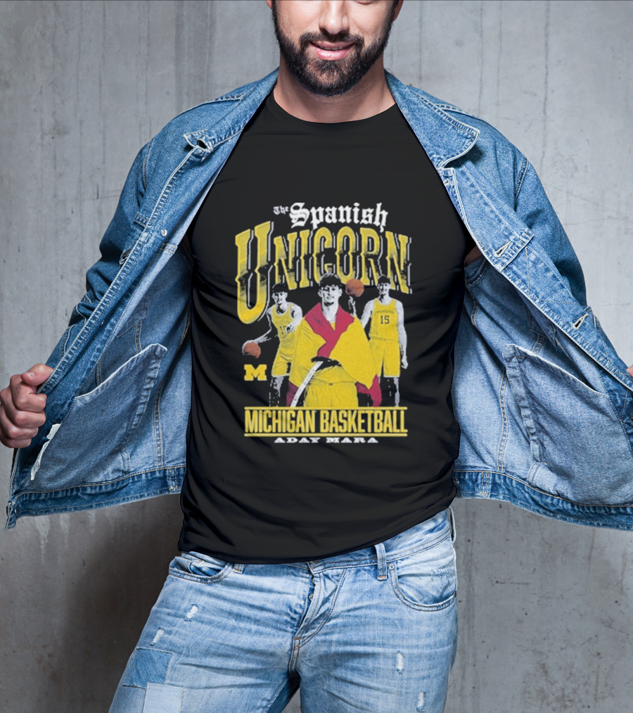 Spanish Unicorn Michigan Basketball Aday Mara Players With Basketball T-Shirt