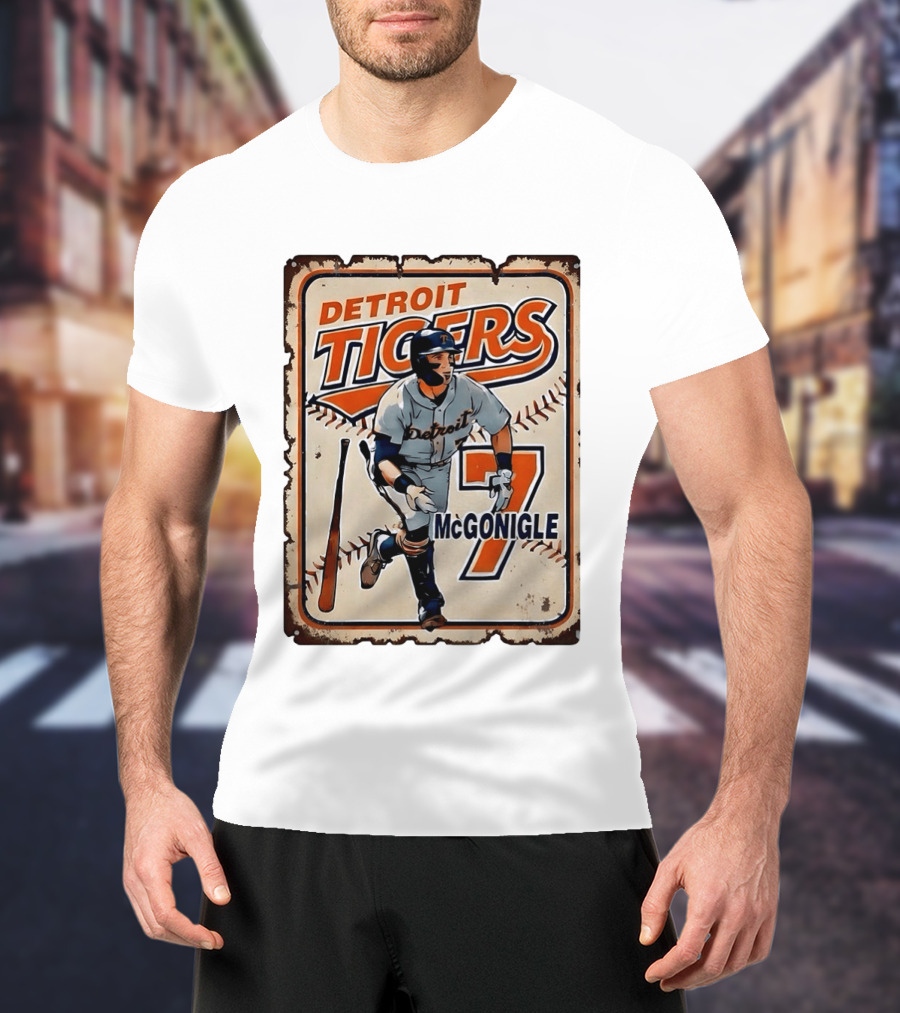 Detroit Tigers Baseball McGonigle Number 7 T-Shirt