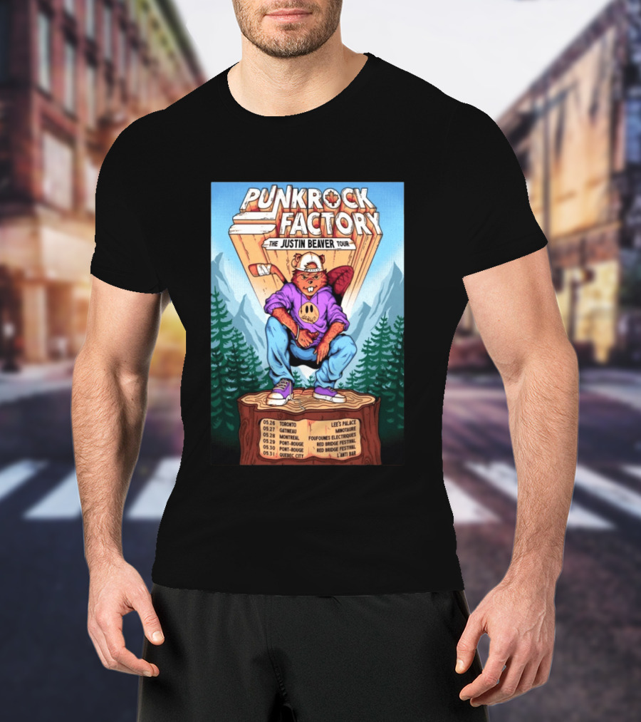 Punk Rock Factory Justin Beaver Tour 2026 Dates And Locations T-Shirt