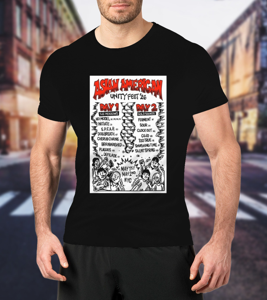 Asian American Unity Fest 2026 NYC May 1st 2nd The Meadows Gold Sounds Music Lineup T-Shirt