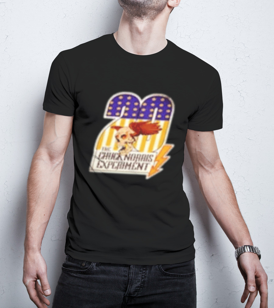 The Chuck Norris Experiment 20 Lightning Bolt Stars And Stripes Skull T-Shirt