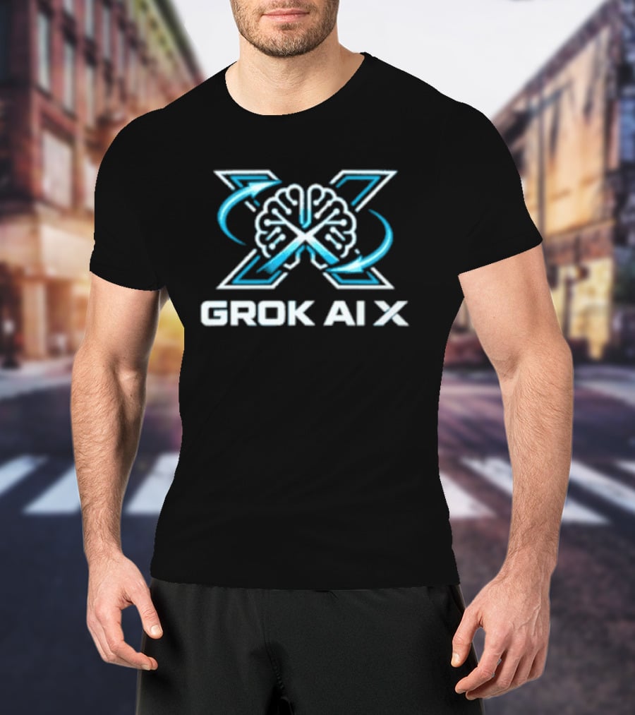 Grok AI X Brain And Arrows T-Shirt