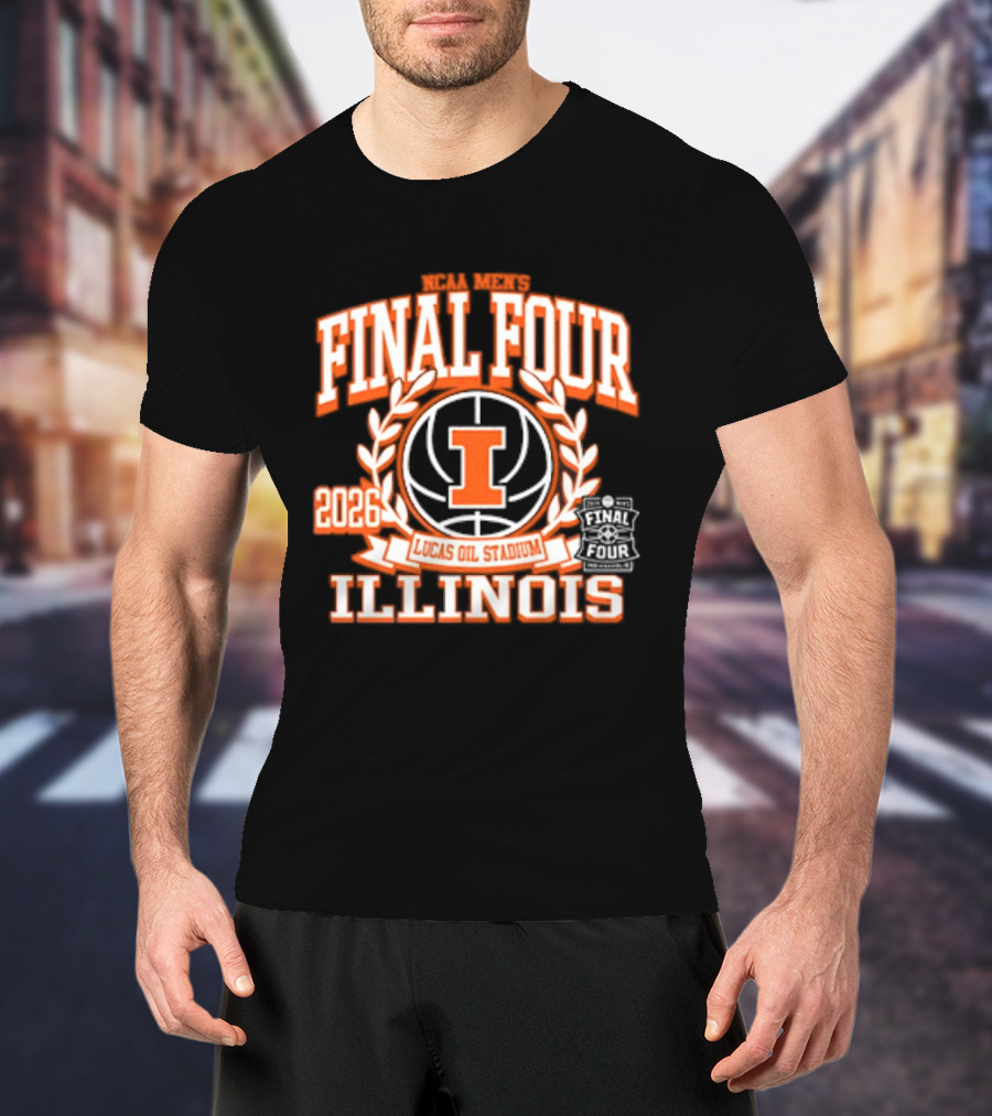 Illinois Illini Final Four 2026 Lucas Oil Stadium Basketball T-Shirt