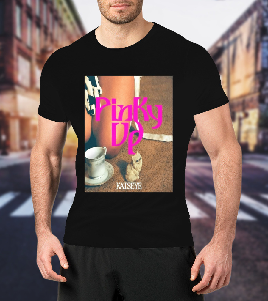 Katseye Pinky Up Vintage Cup And Cat Figurine T-Shirt