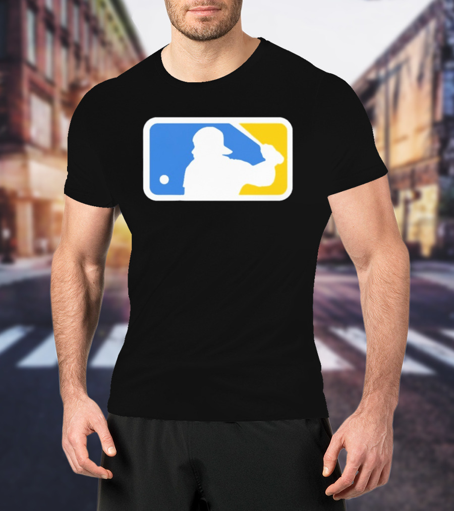 MLB The Kid Batter Silhouette Blue Yellow T-Shirt