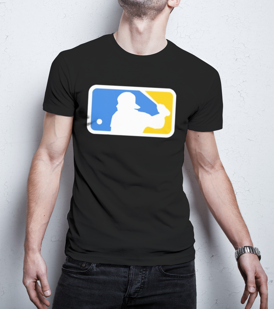 MLB The Kid Batter Silhouette Blue Yellow T-Shirt