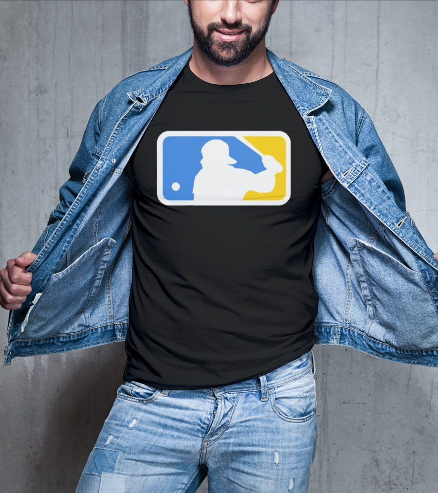 MLB The Kid Batter Silhouette Blue Yellow T-Shirt