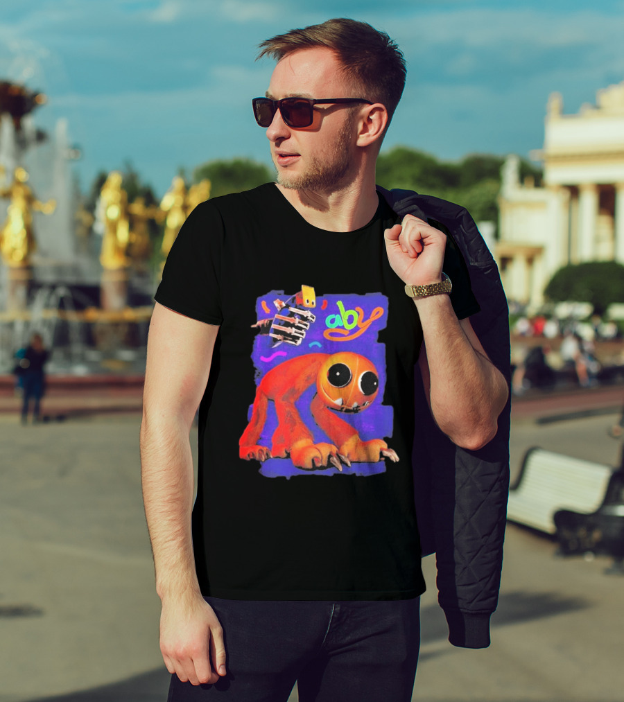 April Fools Shaved Yarnaby Aby Colorful Monster Orange Creature T-Shirt