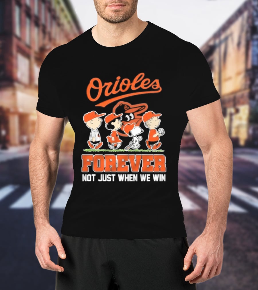 Orioles Forever Peanuts Characters Baseball Team Spirit T-Shirt