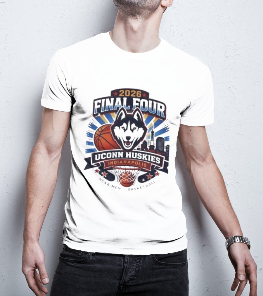 2026 Final Four Uconn Huskies Indianapolis NCAA Men's Basketball T-Shirt