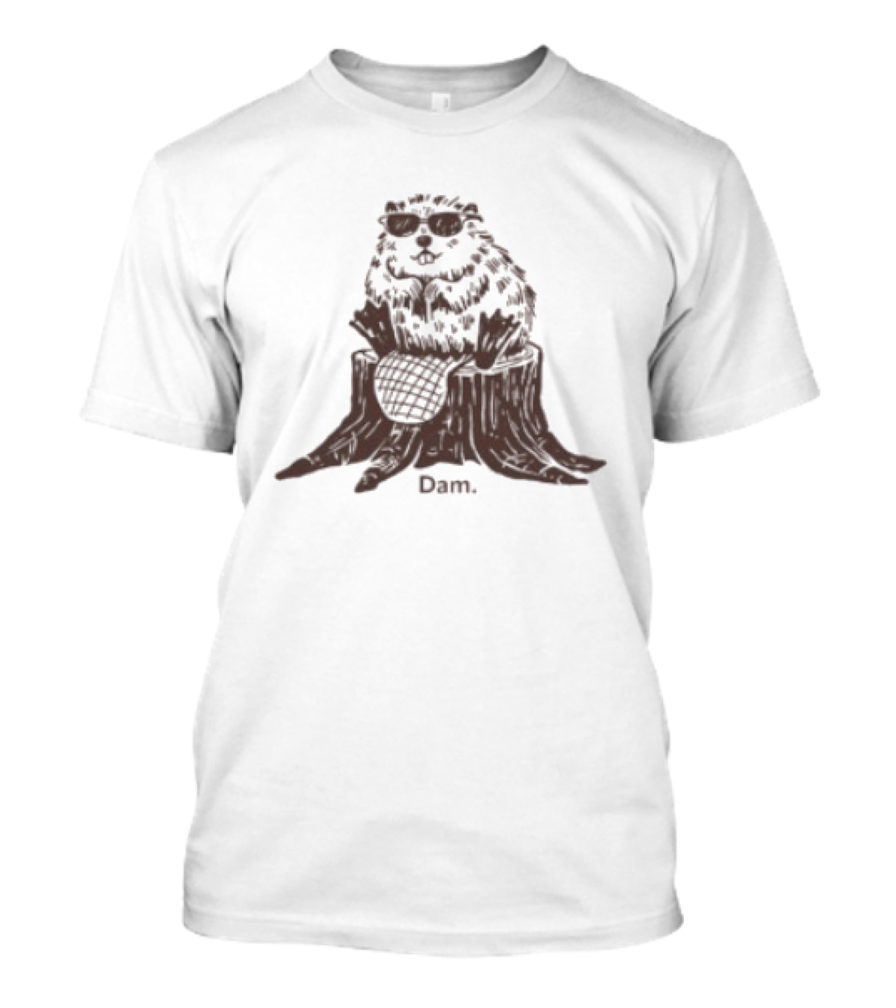 Beaver Dam Pun With Cool Sunglasses Wearing T-Shirt