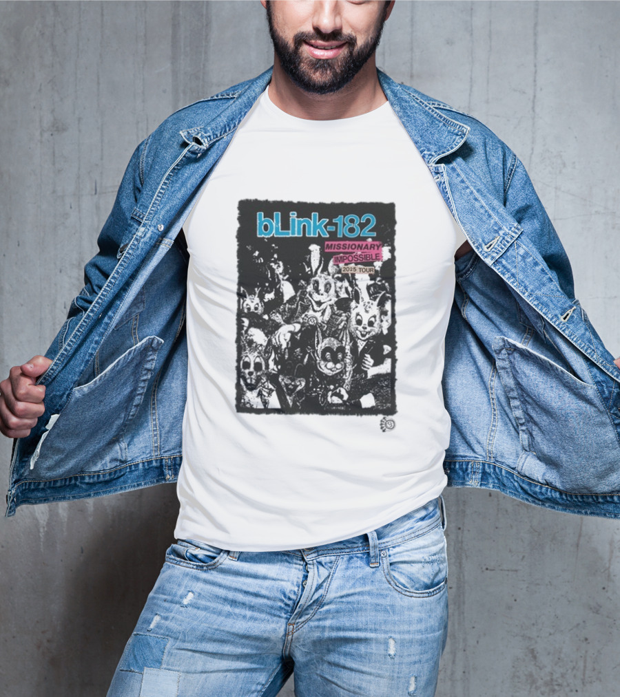 Blink 182 Missionary Impossible 2025 Tour Horror Rabbit Surrealist Band T-Shirt