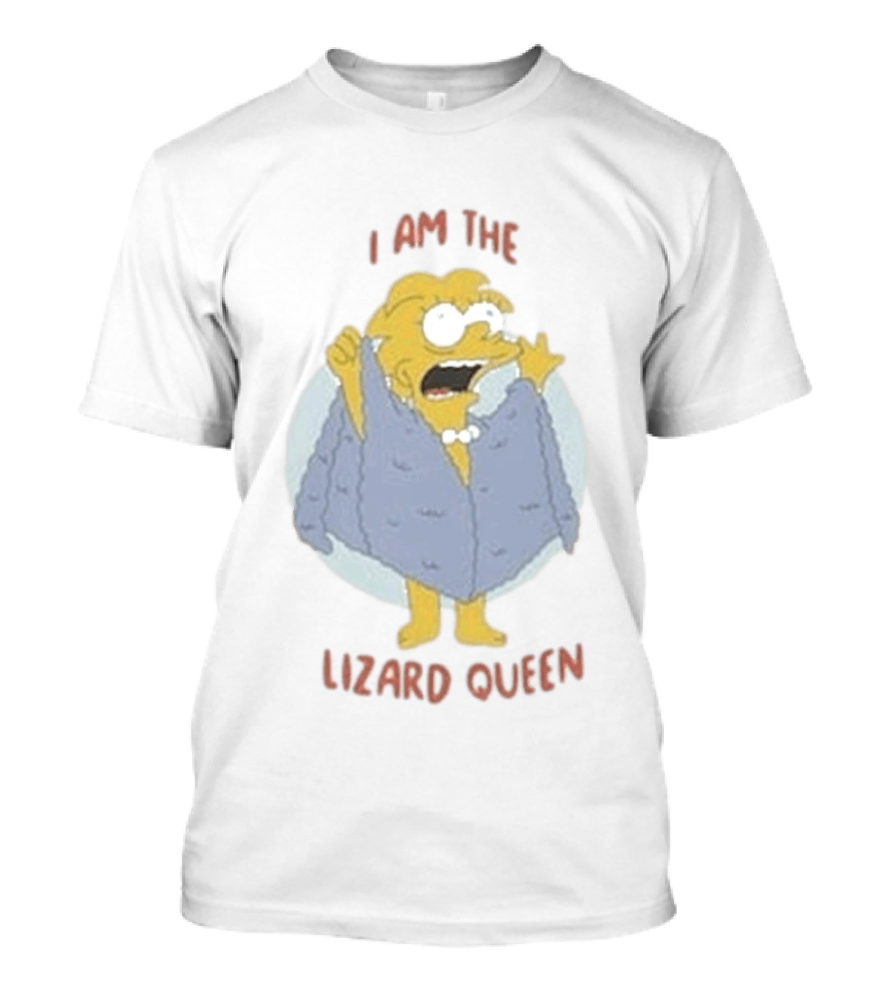 I Am The Lizard Queen Funny Cartoon Character Scene T-Shirt
