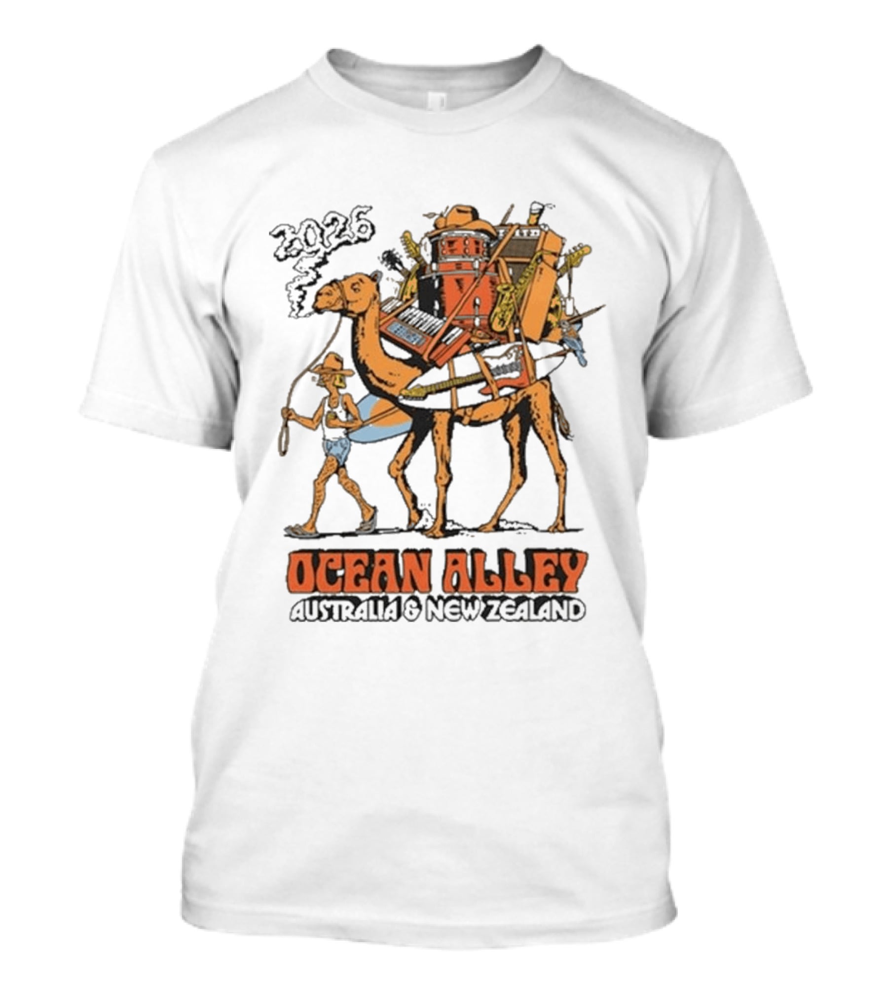 Ocean Alley 2026 Australia New Zealand Tour Camel T-Shirt