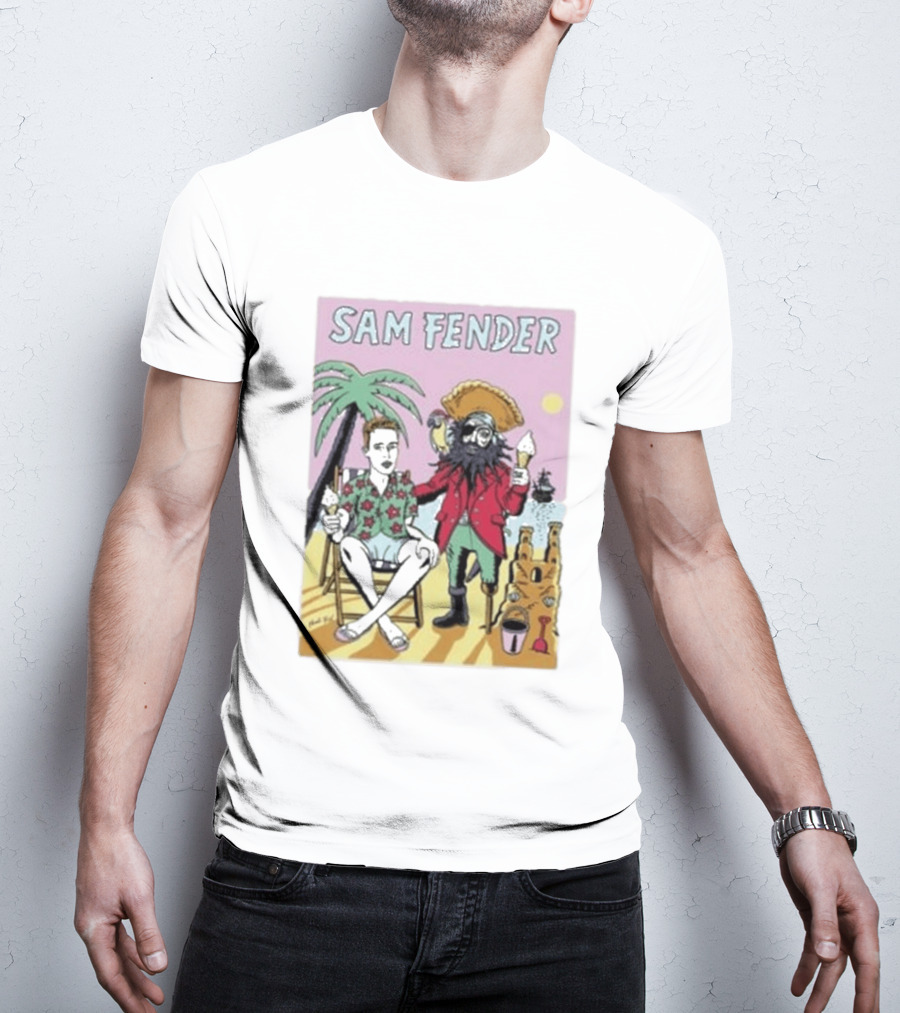Sam Fender Tropical Pirate Ice Cream Adventure Scene T-Shirt