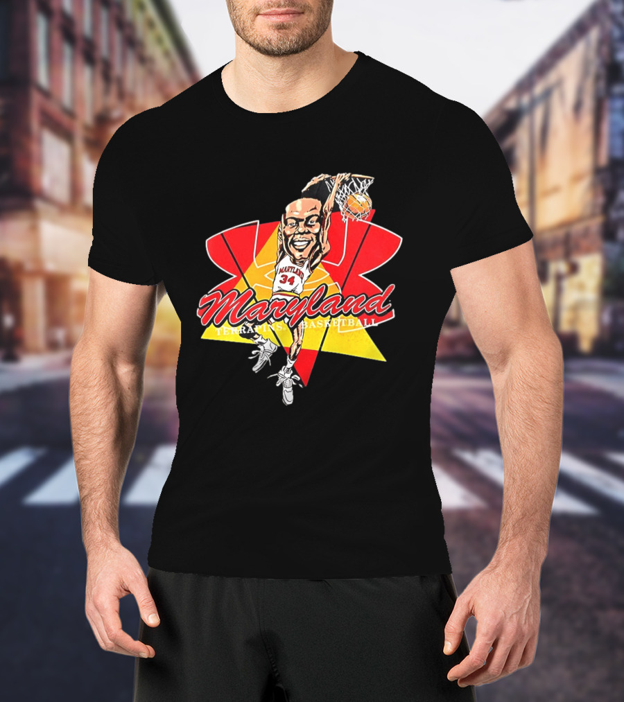 Len Bias Maryland Terrapins Mens Basketball Player Caricature T-Shirt