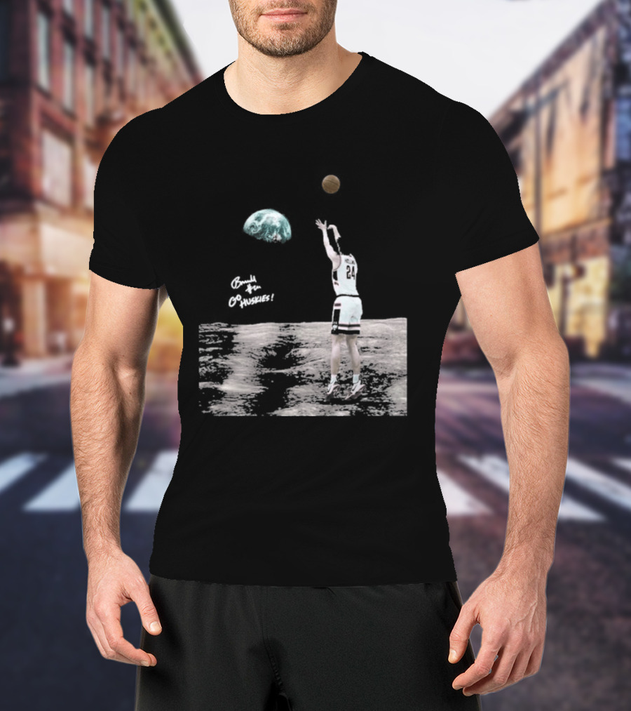 Braylon Mullins UConn Moon Shot Basketball Slam Dunk T-Shirt