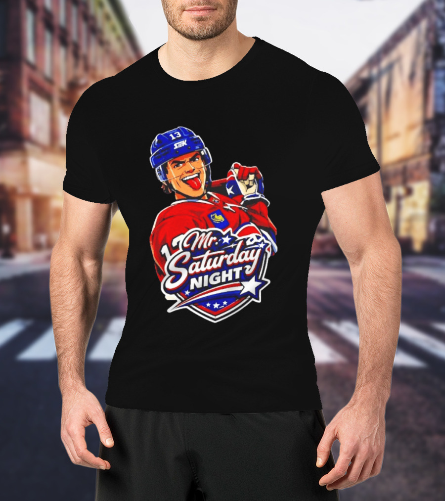 Mr. Saturday Night Cole Caufield Montreal Canadiens Hockey Player Celebration T-Shirt