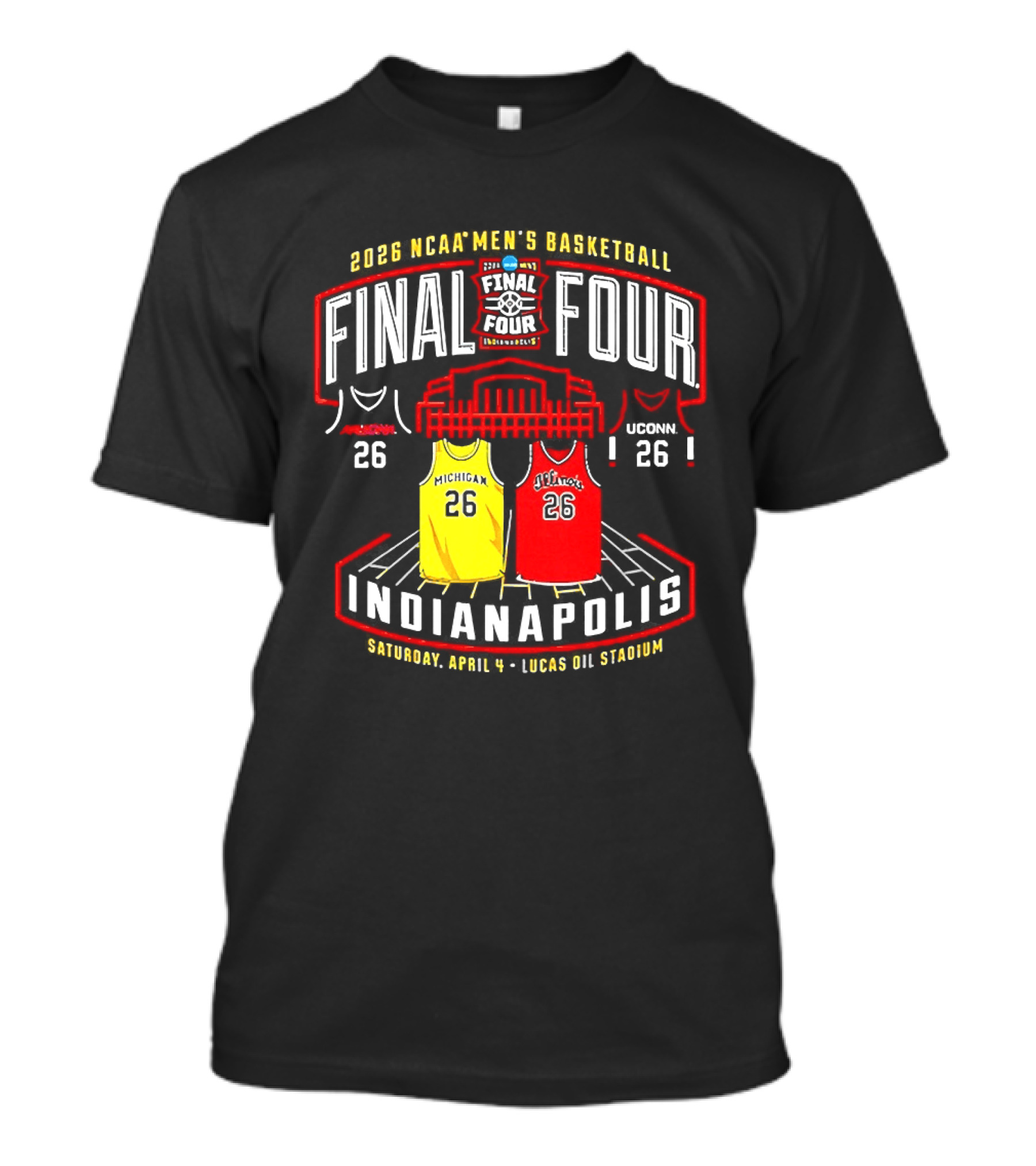 2026 NCAA Men's Basketball Final Four Indianapolis Lucas Oil Stadium Jerseys T-Shirt