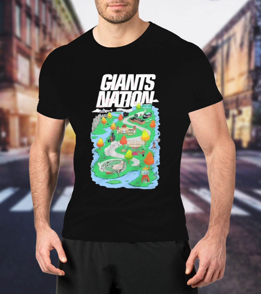 New York Giants Nation Roadmap Scenic Tour T-Shirt