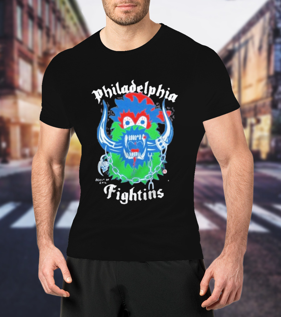 Philadelphia Heavyslime Beast Of Evil Fightins Teeth Chains Monster T-Shirt