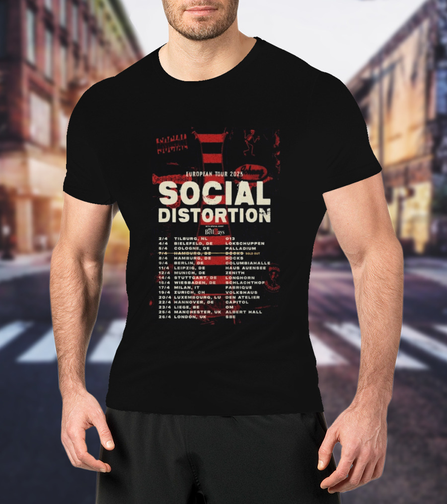 Social Distortion European Tour 2025 Tilburg Berlin Manchester London Dates Venues T-Shirt