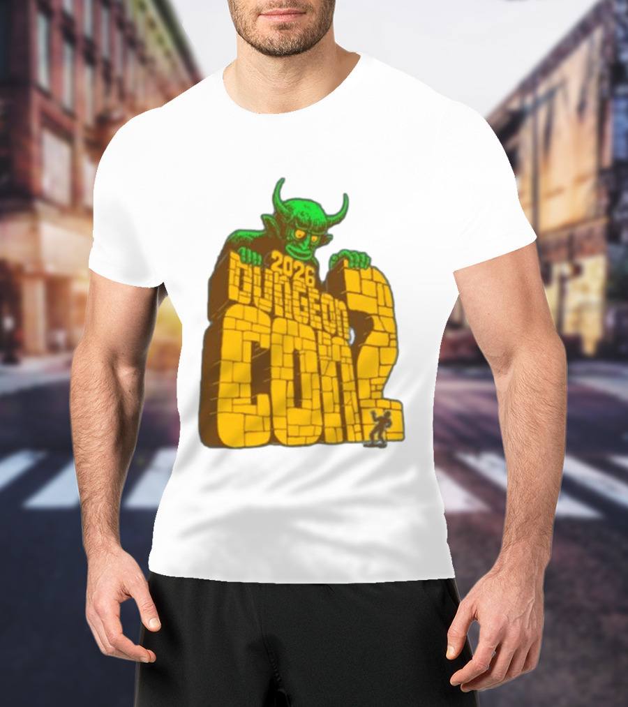2026 Dungeon Con 2 Goodman Games Logo Green Monster T-Shirt