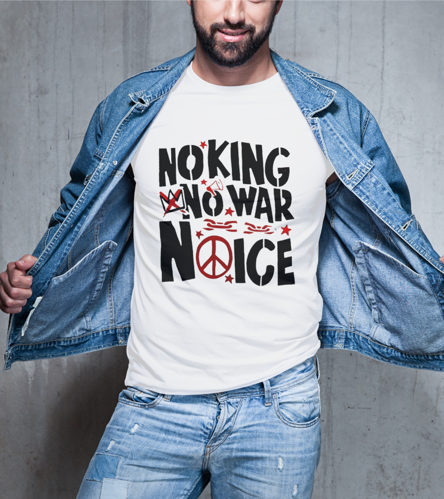 No King No War Peace Symbol Chain And Crown T-Shirt