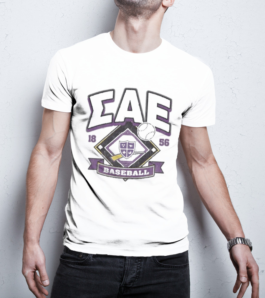 Sigma Alpha Epsilon SAE 1856 Baseball Crest T-Shirt