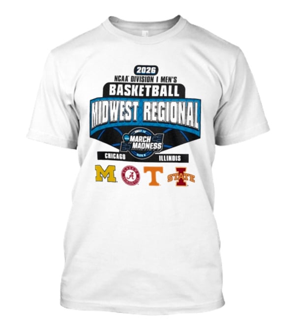 2026 NCAA DI Men's Basketball Midwest Regional Chicago Illinois March Madness Mizzou Dayton Tenn Iowa State T-Shirt
