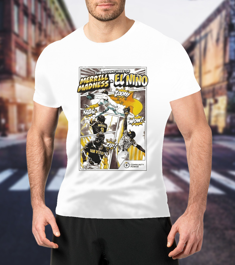 The Adventures Of Merrill Madness And El Niño San Diego Padres Comic Style 2026 T-Shirt
