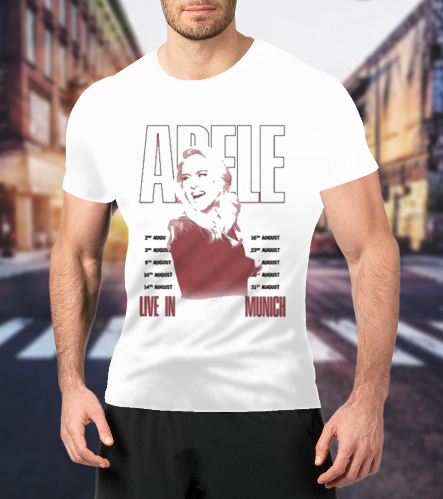 ADELE Live In Munich Pink Lips Concert Tour Dates T-Shirt