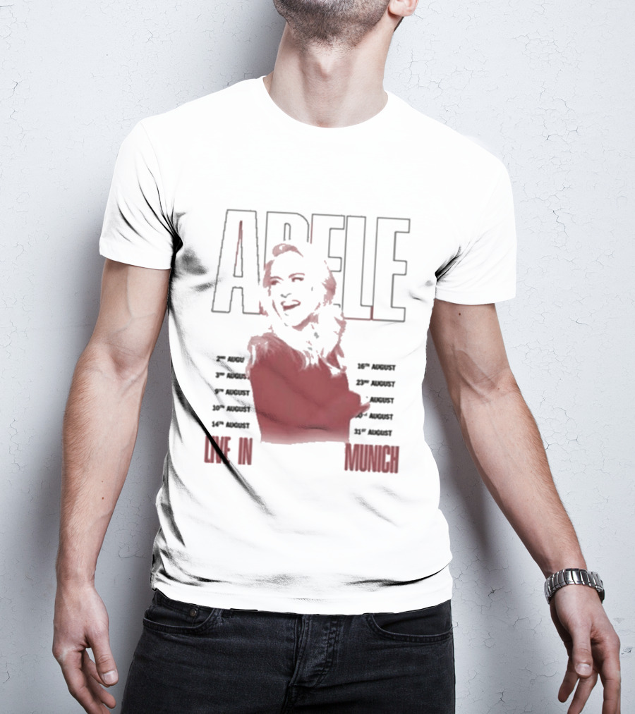 ADELE Live In Munich Pink Lips Concert Tour Dates T-Shirt