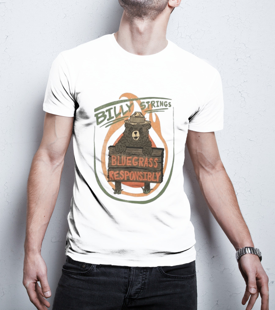Billy Strings Spring Tour 2026 Bluegrass Responsibly Bear With Sign T-Shirt