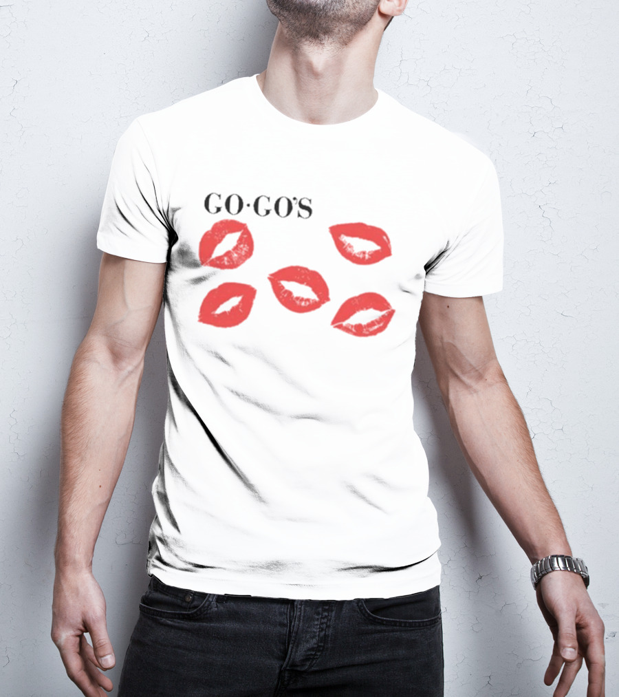 GO GO'S Red Lips White T-Shirt