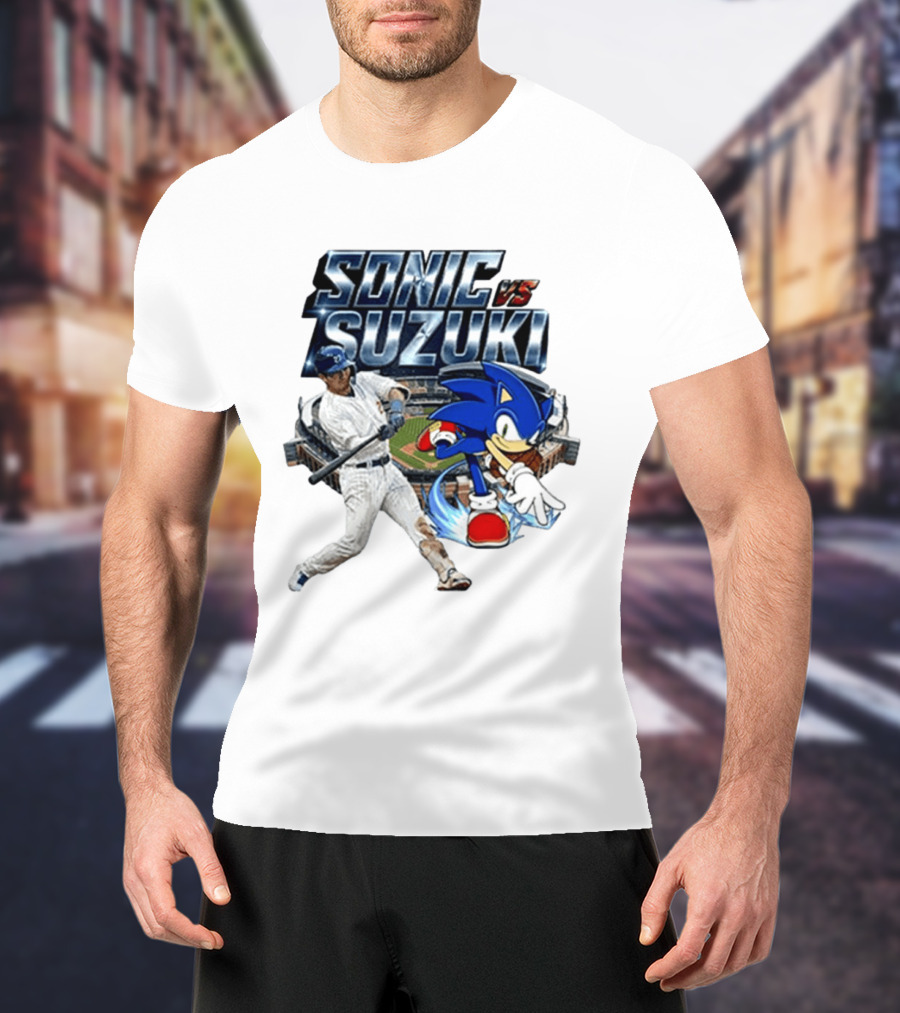 Sonic Vs Suzuki MLB Players Stadium Seiya Suzuki Hedgehog T-Shirt