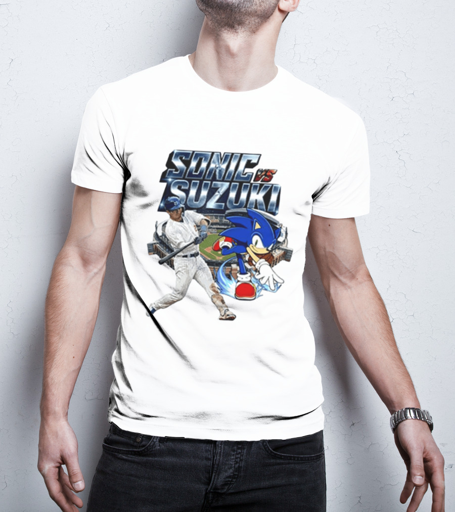 Sonic Vs Suzuki MLB Players Stadium Seiya Suzuki Hedgehog T-Shirt