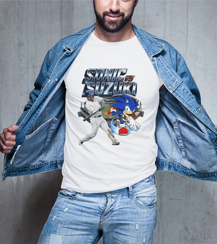 Sonic Vs Suzuki MLB Players Stadium Seiya Suzuki Hedgehog T-Shirt
