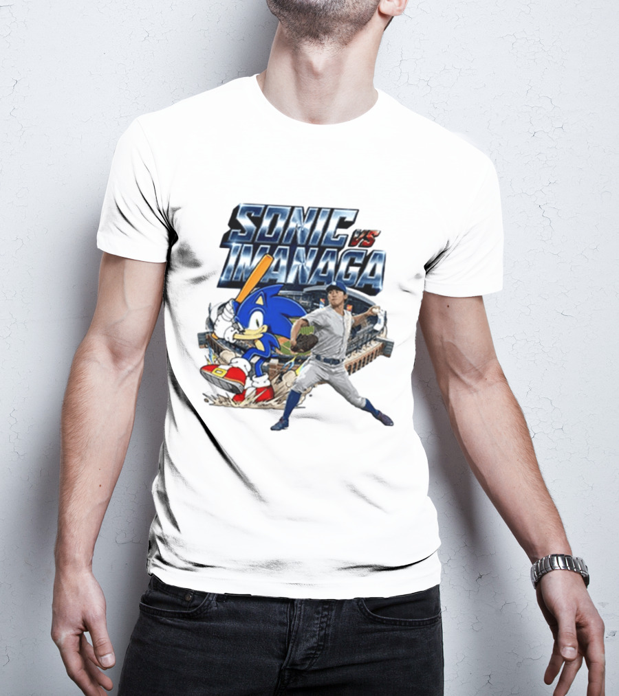 Sonic Vs Imanaga MLB Players Stadium Hedgehog Shota T-Shirt