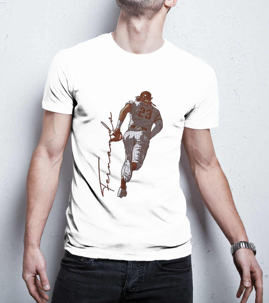 Fernando Tatis Jr. 23 San Diego Padres Baseball Ink Drawing T-Shirt