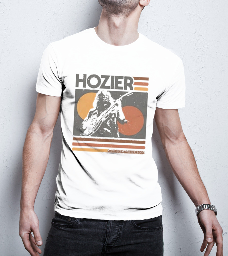 Hozier Unreal Unearth 2025 Tour Vintage Circles Guitar T-Shirt
